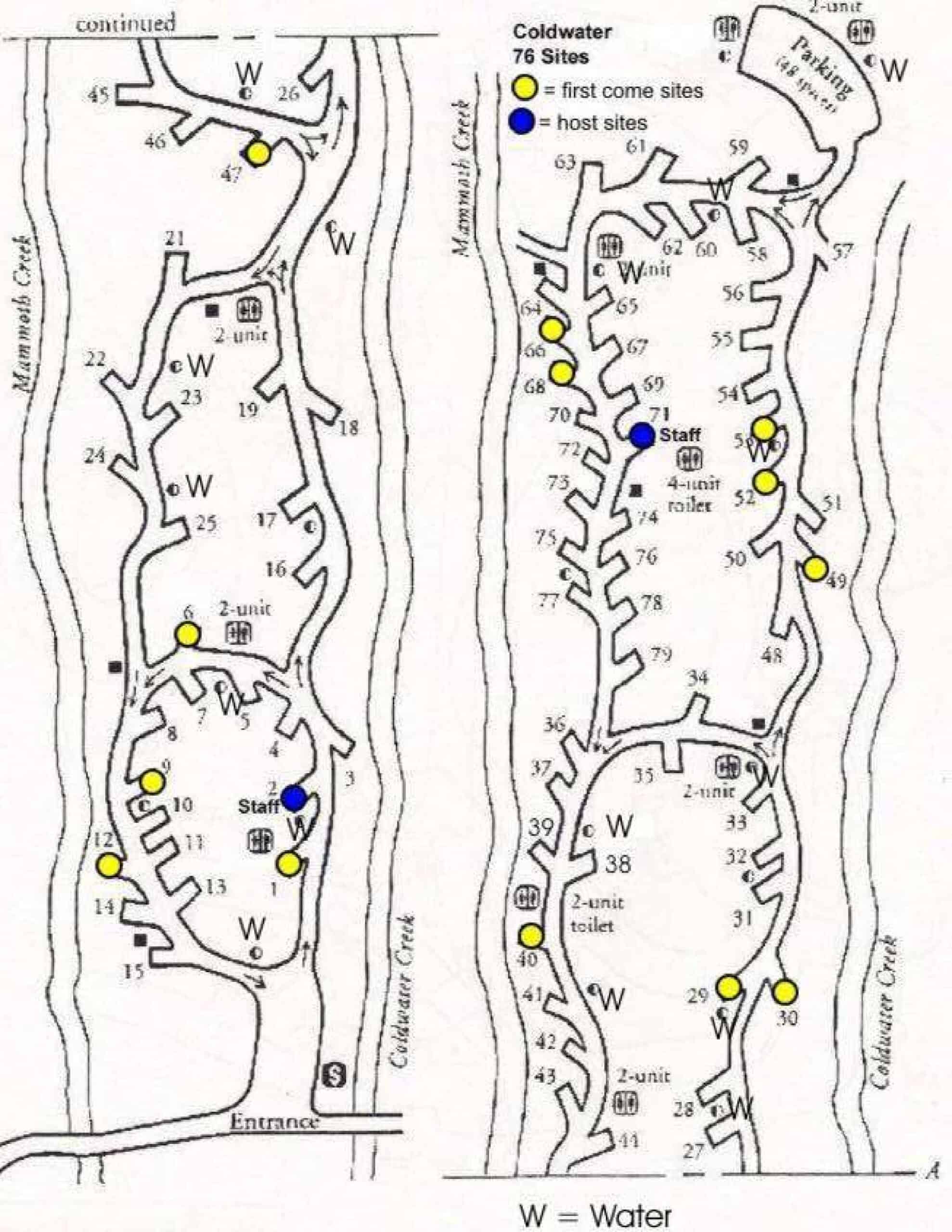 Coldwater Campground Map